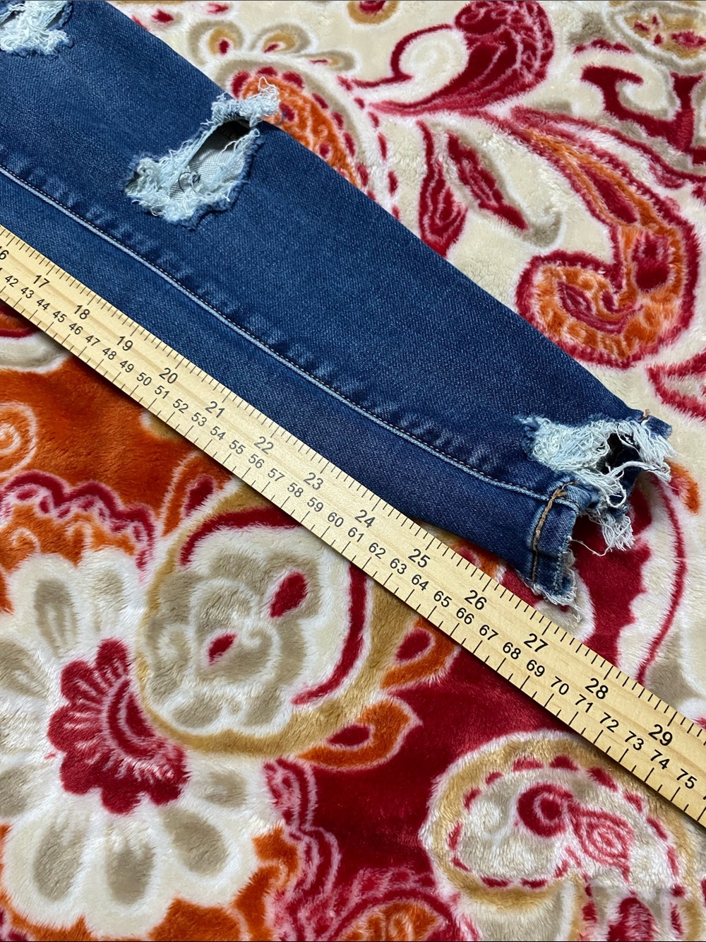 American Eagle Outfitters Ripped Dark Blue High-Rise Skinny Jeggings - Picture 7 of 8